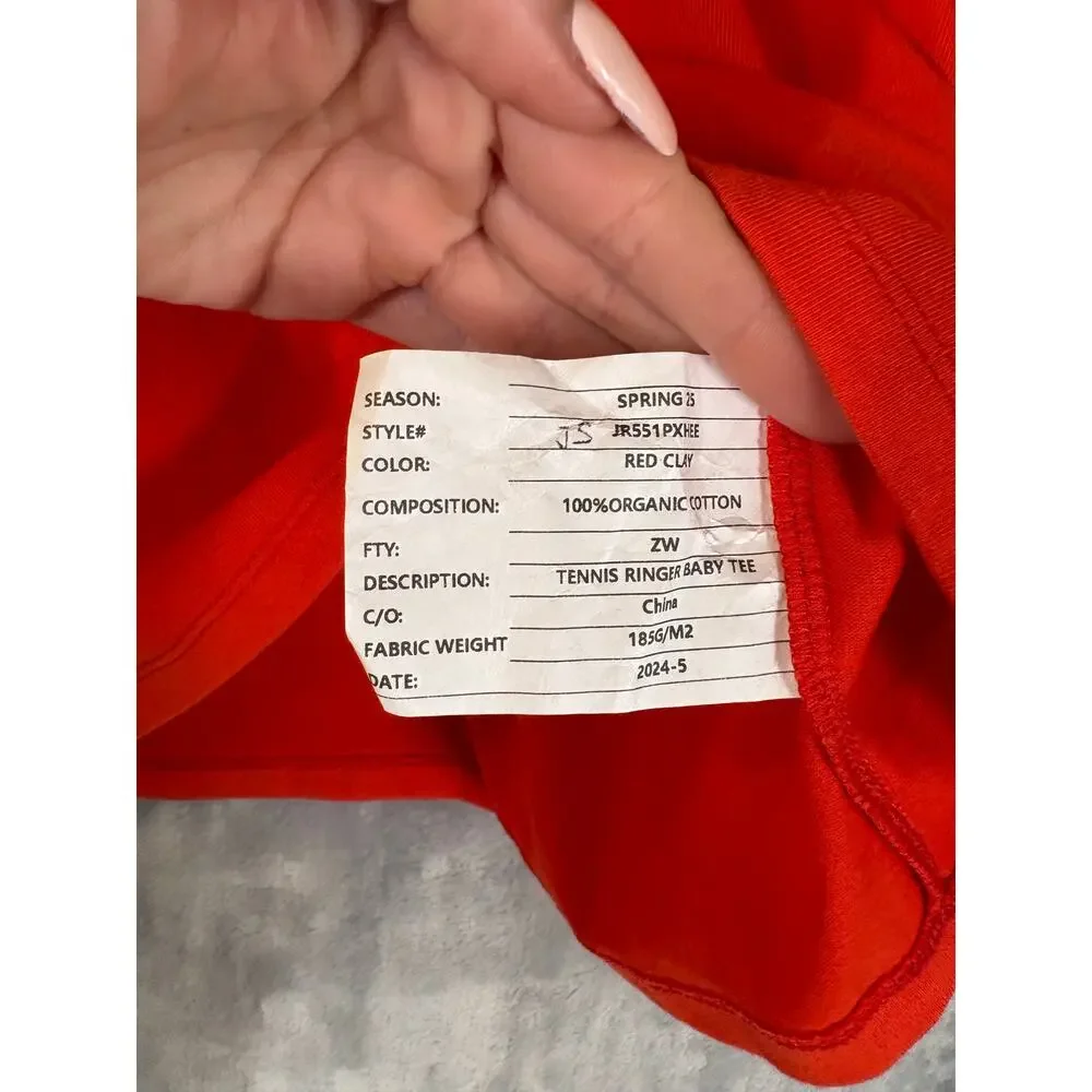 Michael Kors 2025 Sporty Tennis‎ Preppy Cropped Ringer Tee XS Casual Red Shirt